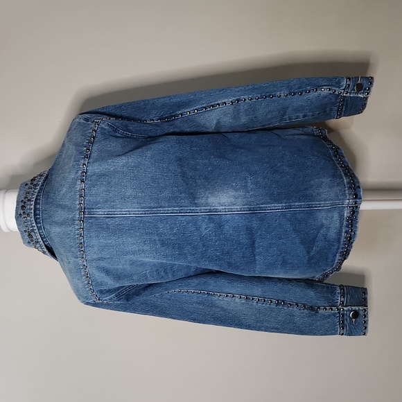 Nwt Frame Denim Le Studded Motif Denim Jacket - Picture 9 of 16